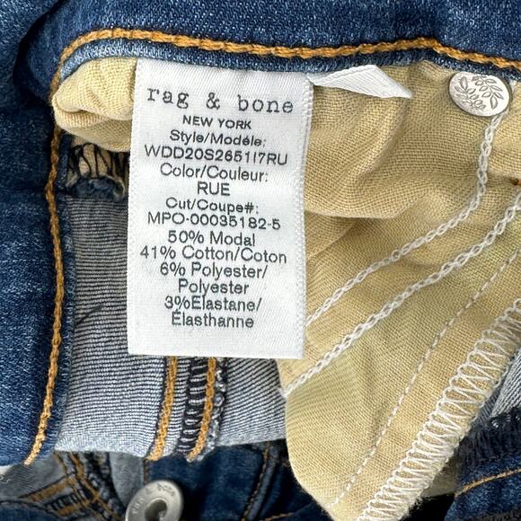 Rag & Bone Cate Mid Rise Ankle Skinny Jeans Womens Sz 30 Distressed Frayed Hem - Picture 8 of 8